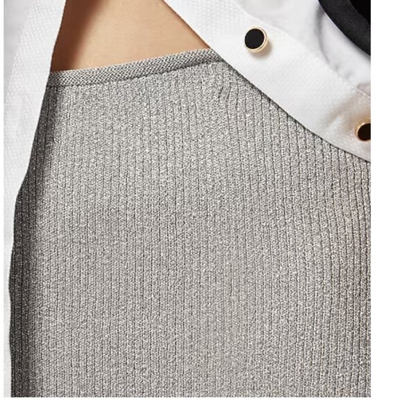 J.Crew grey–silver sparkly metallic cropped sweater pants lightweight NWT XXL - Picture 3 of 4